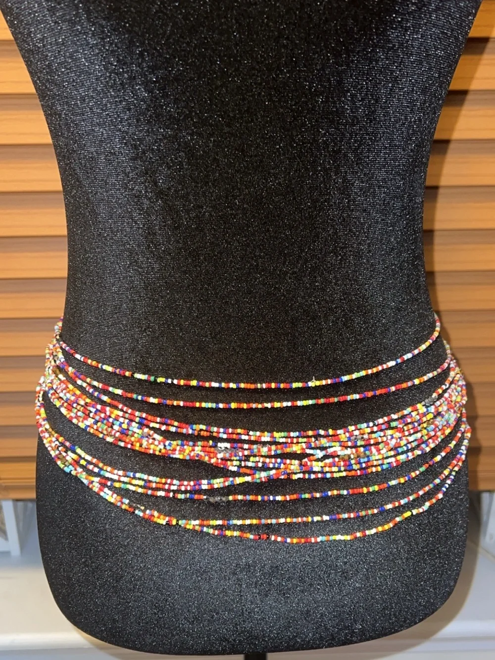 Handmade Beaded Belly Chain, Multicolor Elastic Waist Beads, Layered Boho Body